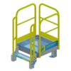OSHA Yellow, Access 1 Platform, 1 Step Stair, Handrail, ERECTASTEP, Tower Support