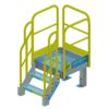 OSHA Yellow, Access 1 Platform, 2 Step Stair, Handrail, ERECTASTEP, Tower Support