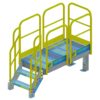 OSHA Yellow, Access 2 Platform, 2 Step Stair, Handrail, ERECTASTEP, Tower Support